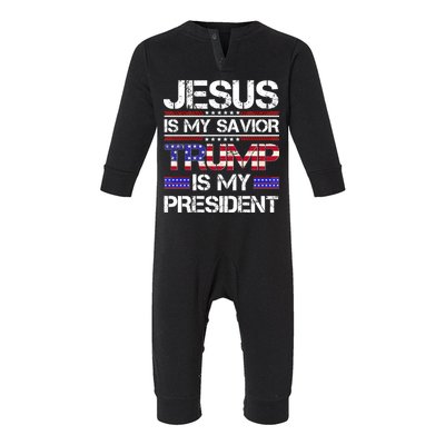 Jesus Is My Savior Trump Is My President Christian Infant Fleece One Piece