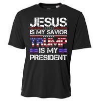 Jesus Is My Savior Trump Is My President Christian Cooling Performance Crew T-Shirt