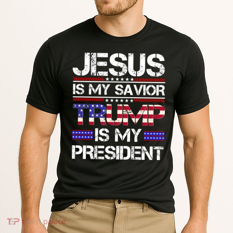 Jesus Is My Savior Trump Is My President Christian Cooling Performance Crew T-Shirt