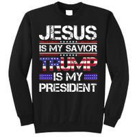 Jesus Is My Savior Trump Is My President Christian Sweatshirt