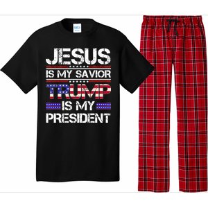 Jesus Is My Savior Trump Is My President Christian Pajama Set