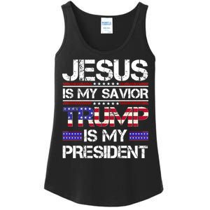 Jesus Is My Savior Trump Is My President Christian Ladies Essential Tank