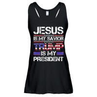 Jesus Is My Savior Trump Is My President Christian Ladies Essential Flowy Tank