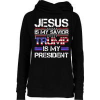 Jesus Is My Savior Trump Is My President Christian Womens Funnel Neck Pullover Hood