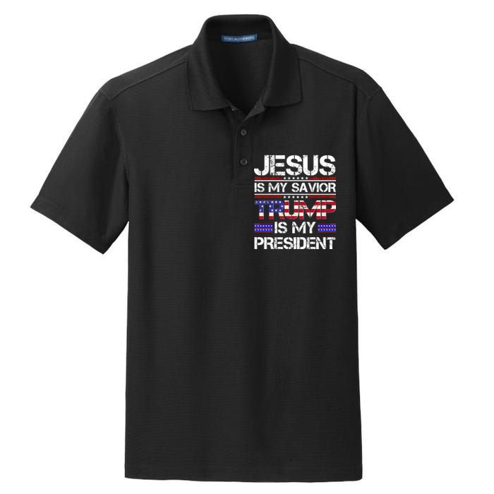 Jesus Is My Savior Trump Is My President Christian Dry Zone Grid Polo