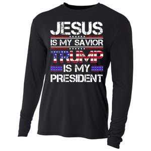 Jesus Is My Savior Trump Is My President Christian Cooling Performance Long Sleeve Crew