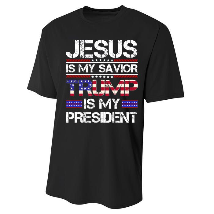 Jesus Is My Savior Trump Is My President Christian Performance Sprint T-Shirt