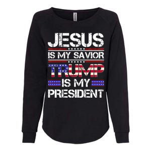 Jesus Is My Savior Trump Is My President Christian Womens California Wash Sweatshirt