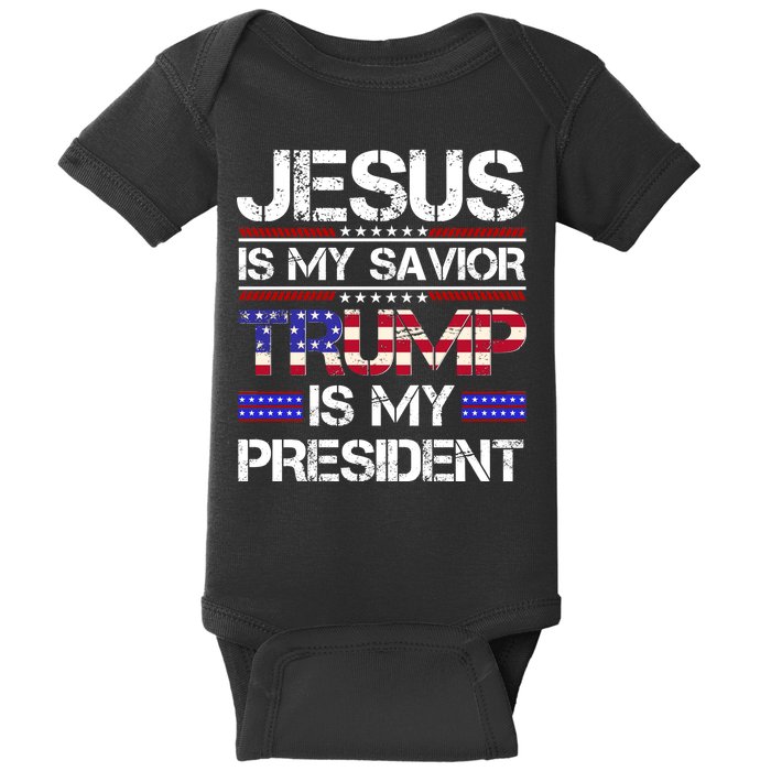 Jesus Is My Savior Trump Is My President Christian Baby Bodysuit