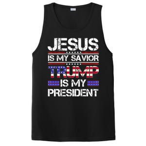 Jesus Is My Savior Trump Is My President Christian PosiCharge Competitor Tank