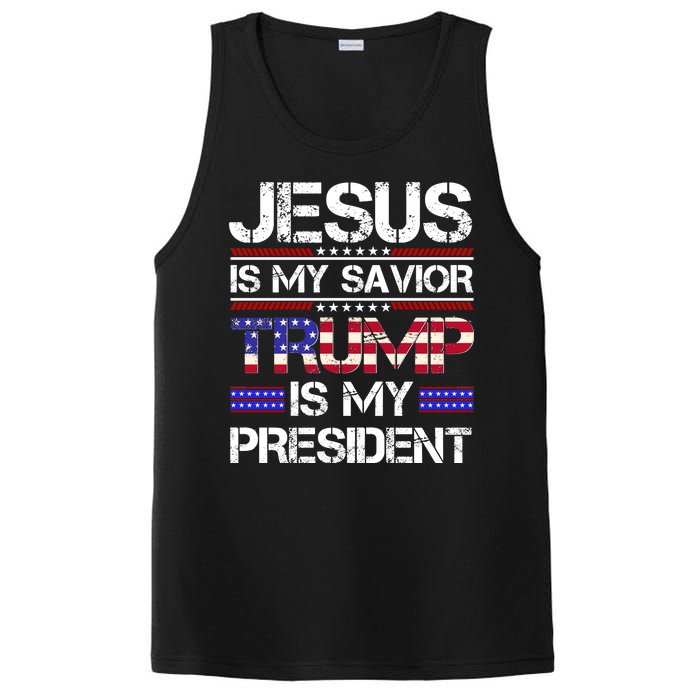 Jesus Is My Savior Trump Is My President Christian PosiCharge Competitor Tank