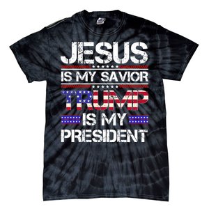 Jesus Is My Savior Trump Is My President Christian Tie-Dye T-Shirt