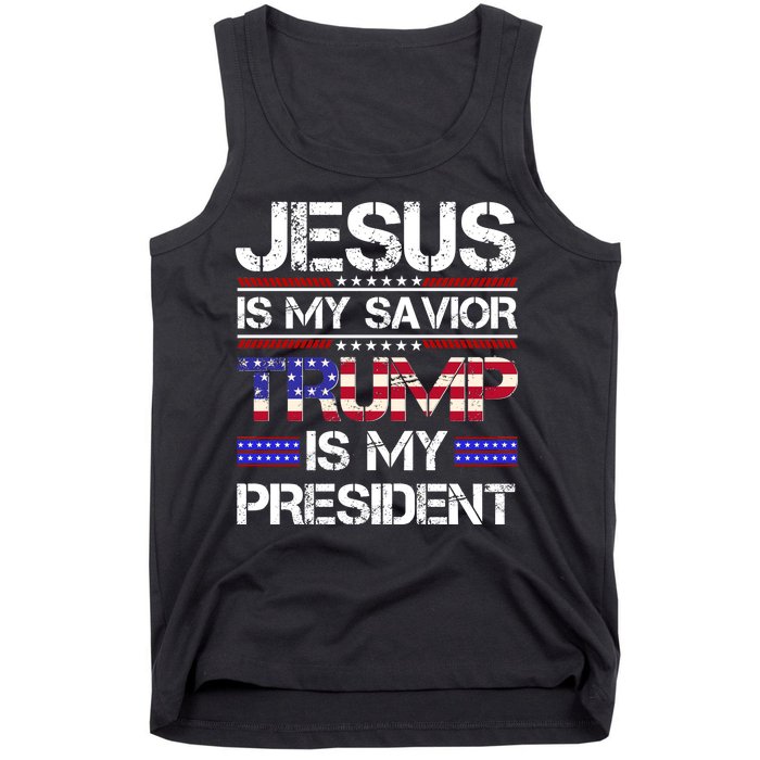 Jesus Is My Savior Trump Is My President Christian Tank Top