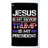 Jesus Is My Savior Trump Is My President Christian Golf Towel