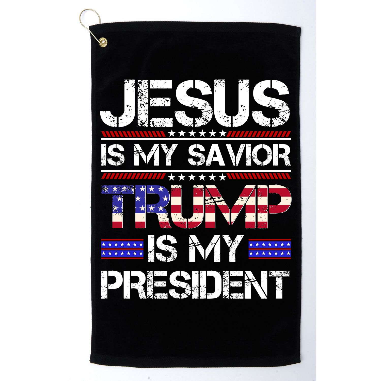 Jesus Is My Savior Trump Is My President Christian Golf Towel