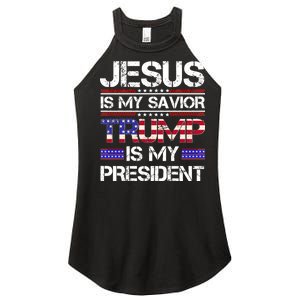 Jesus Is My Savior Trump Is My President Christian Women's Perfect Tri Rocker Tank