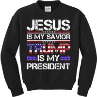 Jesus Is My Savior Trump Is My President Christian Kids Sweatshirt