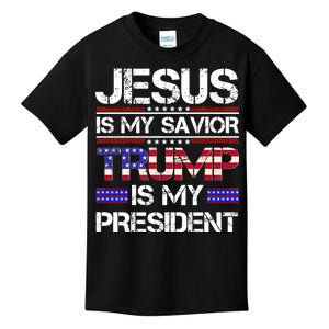 Jesus Is My Savior Trump Is My President Christian Kids T-Shirt