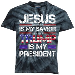 Jesus Is My Savior Trump Is My President Christian Kids Tie-Dye T-Shirt