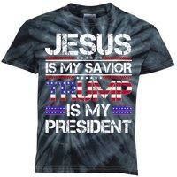 Jesus Is My Savior Trump Is My President Christian Kids Tie-Dye T-Shirt