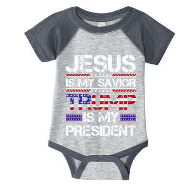 Jesus Is My Savior Trump Is My President Christian Infant Baby Jersey Bodysuit