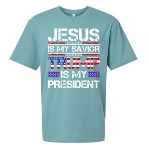 Jesus Is My Savior Trump Is My President Christian Sueded Cloud Jersey T-Shirt