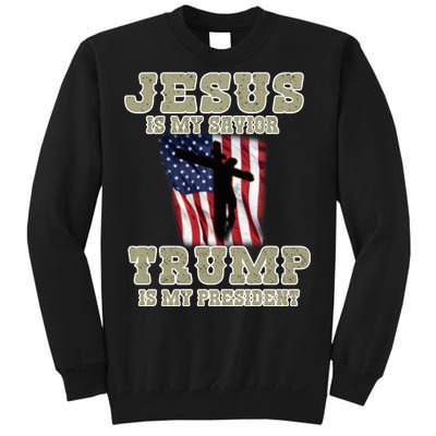 Jesus Is My Savior Trump Is My President Patriotic Flag Sweatshirt