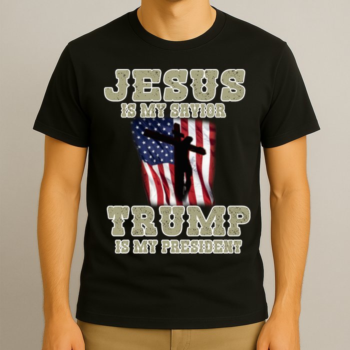 Jesus Is My Savior Trump Is My President Patriotic Flag T-Shirt