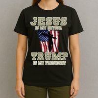 Jesus Is My Savior Trump Is My President Patriotic Flag T-Shirt