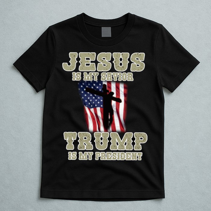 Jesus Is My Savior Trump Is My President Patriotic Flag T-Shirt