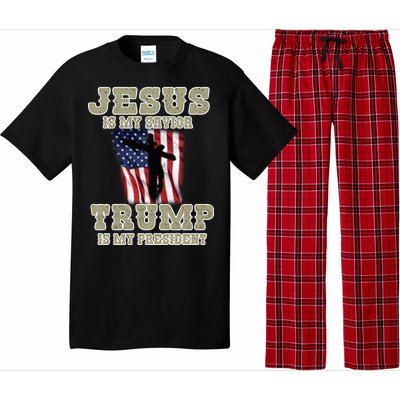 Jesus Is My Savior Trump Is My President Patriotic Flag Pajama Set