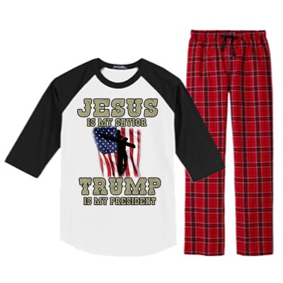 Jesus Is My Savior Trump Is My President Patriotic Flag Raglan Sleeve Pajama Set