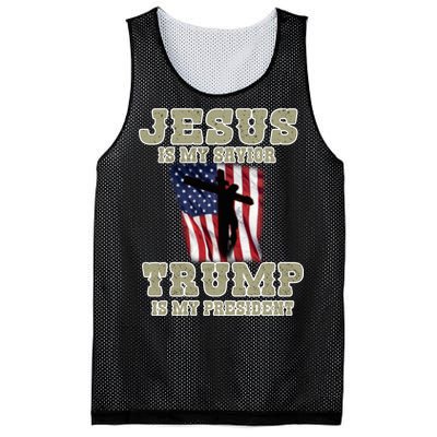 Jesus Is My Savior Trump Is My President Patriotic Flag Mesh Reversible Basketball Jersey Tank