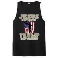 Jesus Is My Savior Trump Is My President Patriotic Flag PosiCharge Competitor Tank