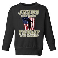 Jesus Is My Savior Trump Is My President Patriotic Flag Toddler Sweatshirt