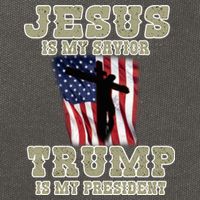 Jesus Is My Savior Trump Is My President Patriotic Flag Cotton Canvas Backpack
