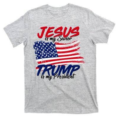 Jesus Is My Savior Trump Is My President USA Flag T-Shirt