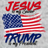 Jesus Is My Savior Trump Is My President USA Flag Tall T-Shirt
