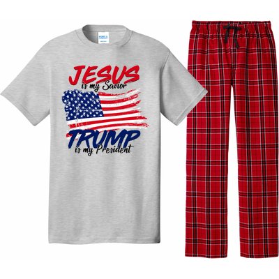 Jesus Is My Savior Trump Is My President USA Flag Pajama Set