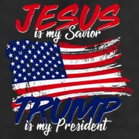 Jesus Is My Savior Trump Is My President USA Flag 11oz C Handle Ceramic Mug