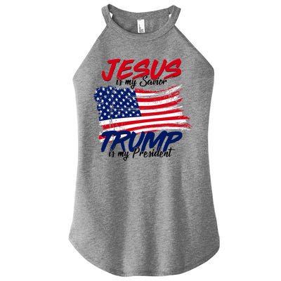 Jesus Is My Savior Trump Is My President USA Flag Women’s Perfect Tri Rocker Tank