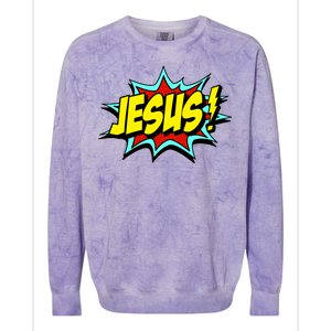 Jesus Is My Superhero Colorblast Crewneck Sweatshirt