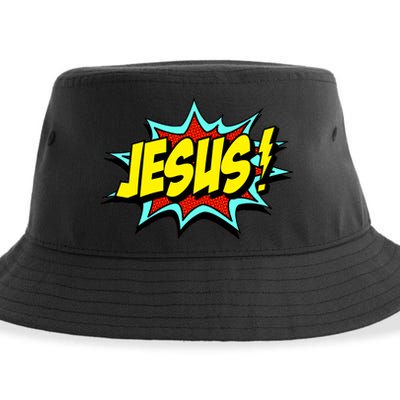 Jesus Is My Superhero Sustainable Bucket Hat