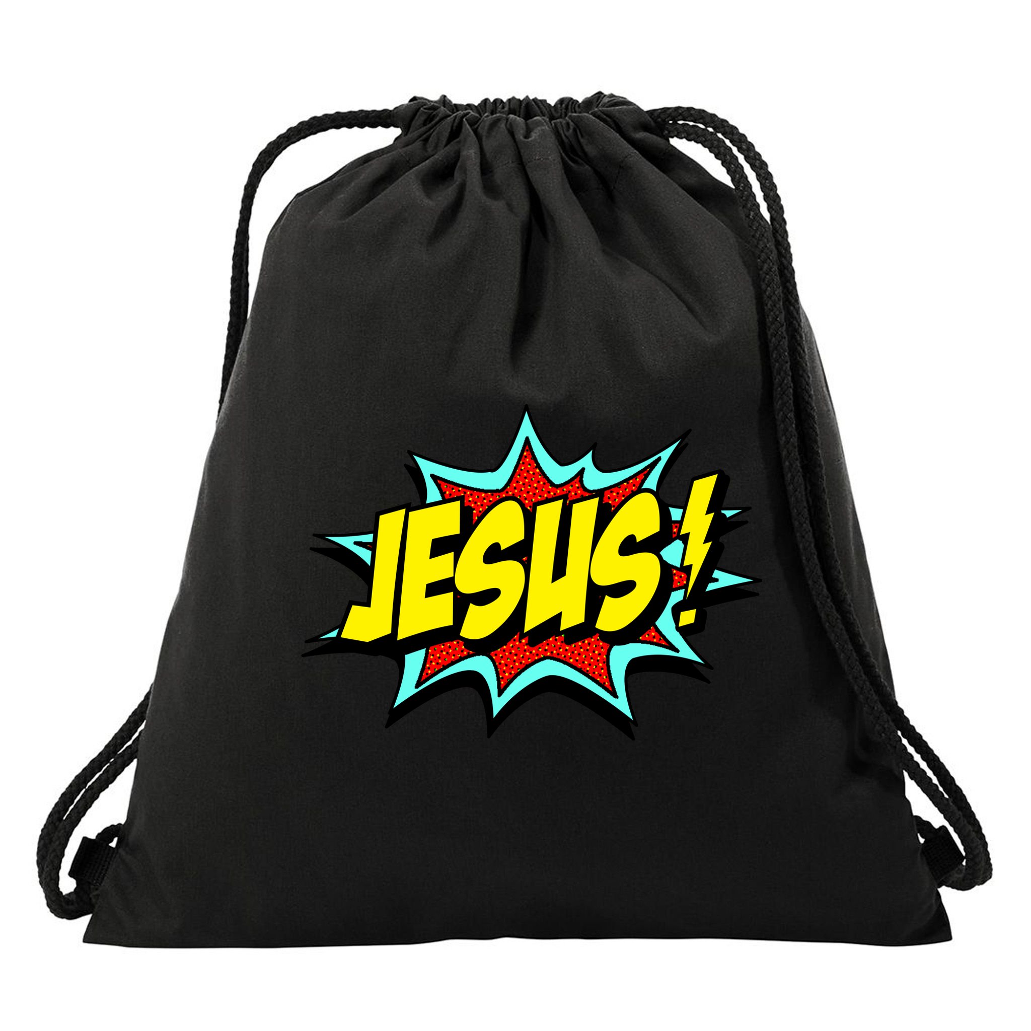 Jesus Is My Superhero Drawstring Bag