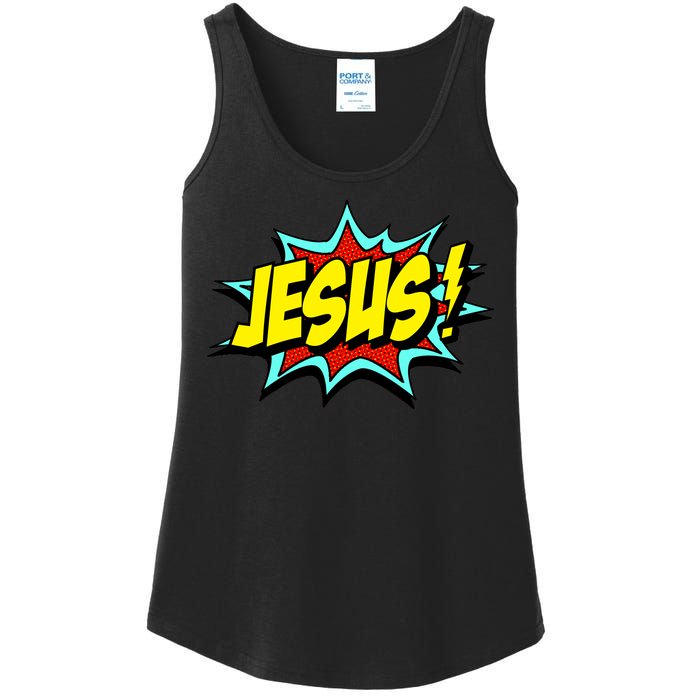 Jesus Is My Superhero Ladies Essential Tank