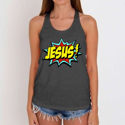 Jesus Is My Superhero Women's Knotted Racerback Tank
