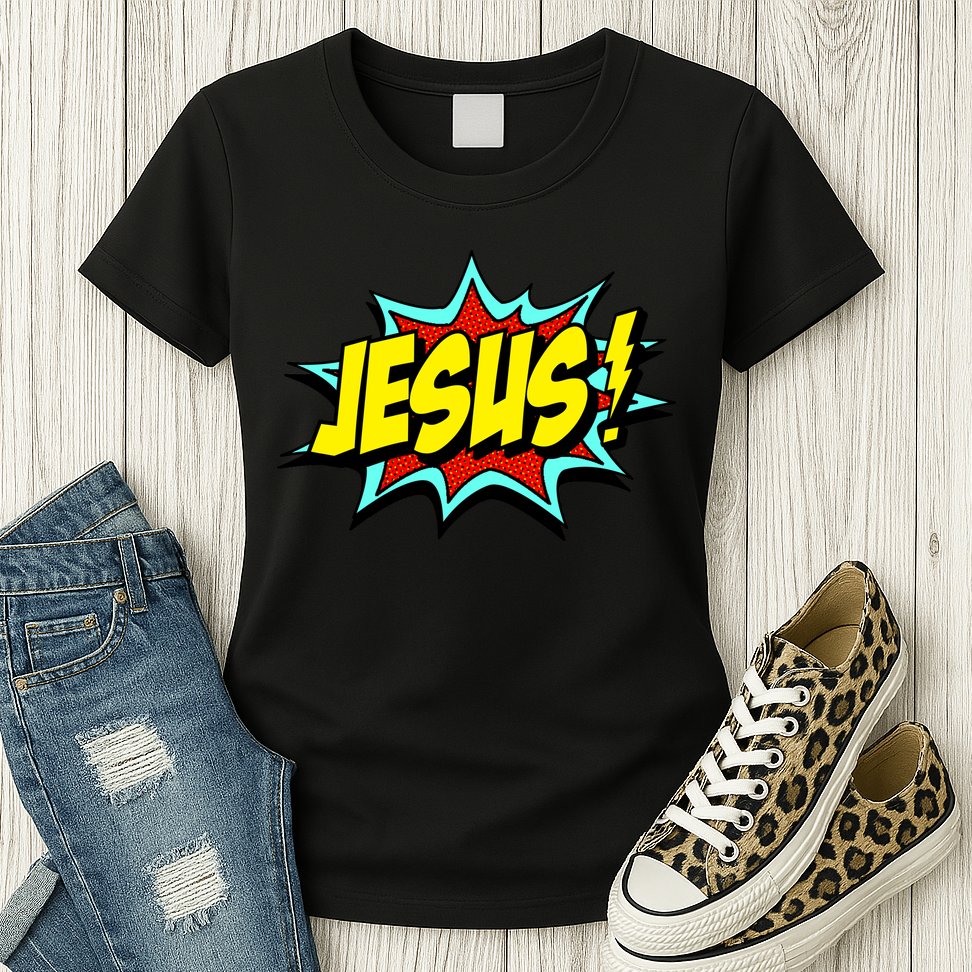 Jesus Is My Superhero Womens T-Shirt