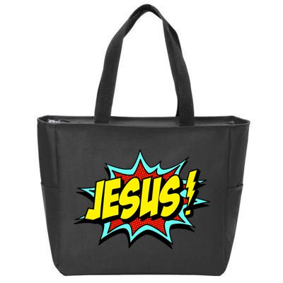 Jesus Is My Superhero Zip Tote Bag