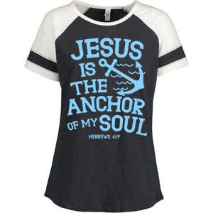 Jesus Is The Anchor Of My Soul Hebrews 6:19 Enza Ladies Jersey Colorblock Tee