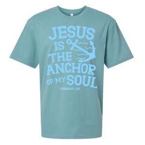 Jesus Is The Anchor Of My Soul Hebrews 6:19 Sueded Cloud Jersey T-Shirt